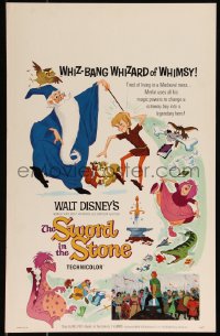 1b1714 SWORD IN THE STONE WC 1964 Disney's cartoon story of young King Arthur & Merlin the Wizard!