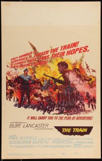1b1730 TRAIN WC 1965 art of Burt Lancaster & Paul Scofield in WWII, directed by John Frankenheimer!