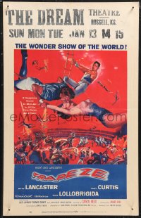 1b1731 TRAPEZE WC 1956 great circus art of Burt Lancaster, Gina Lollobrigida & Tony Curtis!