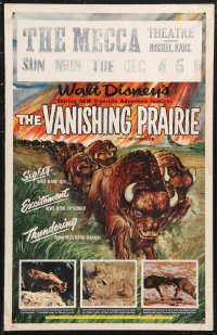 1b1737 VANISHING PRAIRIE WC 1954 a Walt Disney True-Life Adventure, cool art of stampeding buffalo!