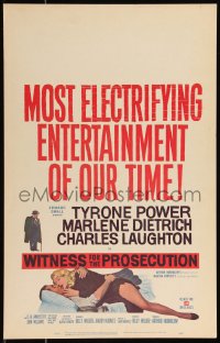 1b1754 WITNESS FOR THE PROSECUTION WC 1958 Billy Wilder, Tyrone Power, Marlene Dietrich, Laughton