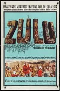 1b1449 ZULU int'l 1sh 1964 Stanley Baker & Michael Caine English classic, dwarfing the mightiest!