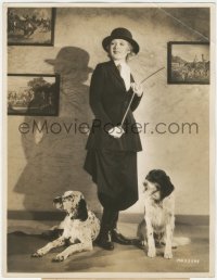 1b0631 ANITA PAGE deluxe 10x13 still 1932 full-length modeling a riding outfit by her two cool dogs!