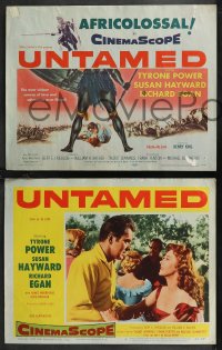 1b2131 UNTAMED 8 LCs 1955 Tyrone Power & Susan Hayward in Africa with native tribe!