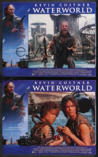 1b2132 WATERWORLD 8 LCs 1995 Kevin Costner sci-fi, Dennis Hopper, Jeanne Tripplehorn