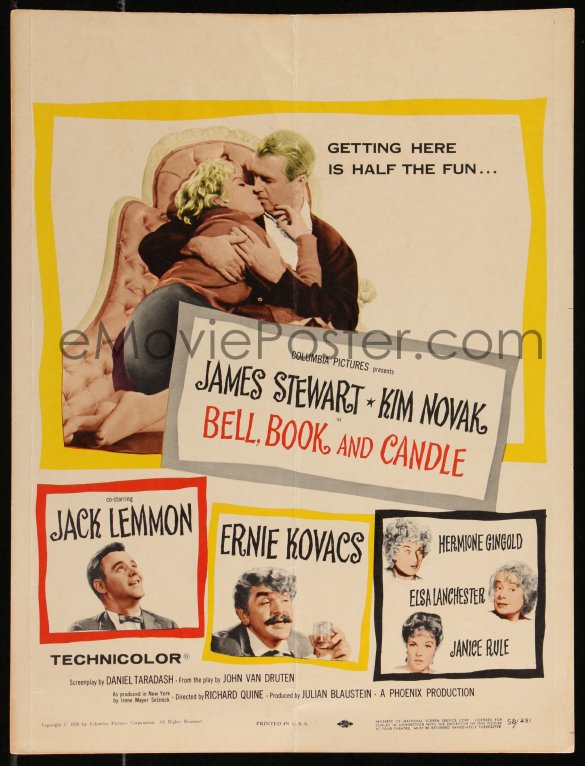 eMoviePoster.com: 1b1469 BELL, BOOK & CANDLE WC 1958 James Stewart ...