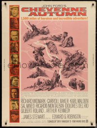 1c0906 CHEYENNE AUTUMN 30x40 1964 directed by John Ford, portraits of top stars + cool Rehberger art!