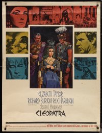 1c0907 CLEOPATRA 30x40 1964 Elizabeth Taylor, Richard Burton, Rex Harrison, Howard Terpning art!