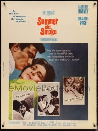 1c0910 SUMMER & SMOKE 30x40 1961 close up of Laurence Harvey & Geraldine Page!