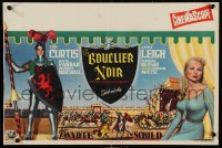 1c0473 BLACK SHIELD OF FALWORTH Belgian 1954 Bos art of Tony Curtis & Janet Leigh, knighthood epic!
