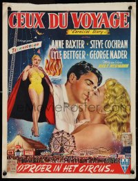 1c0477 CARNIVAL STORY Belgian 1954 sexy Anne Baxter & Steve Cochran in the story of a woman's shame!