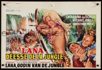 1c0486 LANA QUEEN OF THE AMAZONS Belgian 1965 art of sexy Catherine Schell drawing arrow!