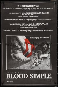 1c1053 BLOOD SIMPLE 24x37 1sh 1984 directed by Joel & Ethan Coen, cool film noir gun artwork!