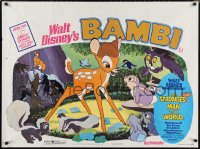 1c0566 BAMBI/STRONGEST MAN IN THE WORLD British quad 1976 double-bill with Bambi AND Kurt Russell!
