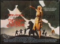1c0573 CLAN OF THE CAVE BEAR video British quad 1986 image of sexy Daryl Hannah as Ayla with sling!