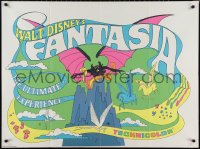 1c0581 FANTASIA British quad R1970 Disney classic musical, great psychedelic fantasy artwork!
