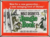 1c0593 JUNGLE BOOK British quad R1970s Walt Disney cartoon classic, great image of Mowgli & friends!