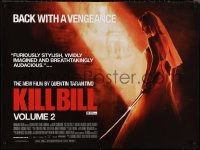 1c0595 KILL BILL: VOL. 2 DS British quad 2004 Uma Thurman in leather with katana, Tarantino!