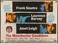1c0599 MANCHURIAN CANDIDATE British quad 1962 Frankenheimer, art of Frank Sinatra & Janet Leigh!