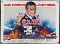 1c0601 NEVER SAY NEVER AGAIN British quad 1983 art of Sean Connery as James Bond 007 by Obrero!