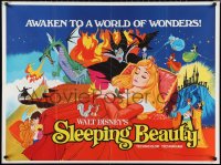 1c0611 SLEEPING BEAUTY British quad R1960s Disney fairy tale classic, cool art!