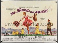 1c0613 SOUND OF MUSIC British quad 1965 classic art of Julie Andrews & top cast by Terpning!