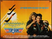 1c0619 TOP GUN British quad 1986 different image of Tom Cruise & Kelly McGillis, Navy fighter jets!