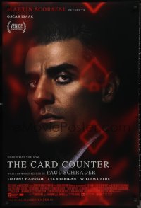 1c1066 CARD COUNTER advance DS 1sh 2021 great close-up of Oscar Isaac, reap what you sow!