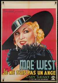 1c0126 I'M NO ANGEL 27x39 Dutch commercial poster 1980s sexiest Mae West in fabulous outfit!