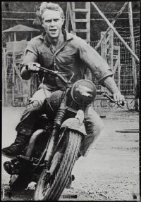 1c0151 STEVE McQUEEN 27x39 commercial poster 1966 image of actor on motorcycle in Great Escape!