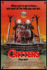 1c1075 CRITTERS 1sh 1986 great completely different art of cast & monsters by Ken Barr!