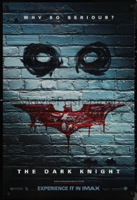 1c1082 DARK KNIGHT teaser 1sh 2008 why so serious? graffiti image of the Joker's face, IMAX version!