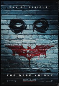 1c1083 DARK KNIGHT teaser 1sh 2008 why so serious? cool graffiti image of the Joker's face!