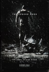 1c1085 DARK KNIGHT RISES teaser DS 1sh 2012 Tom Hardy as Bane, cool image of broken mask in the rain!