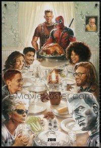 1c1092 DEADPOOL 2 teaser DS 1sh 2018 wacky parody art of Norman Rockwell's Freedom from Want
