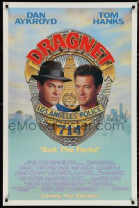 1c1101 DRAGNET advance 1sh 1987 Dan Aykroyd as detective Joe Friday with Tom Hanks, art by McGinty!