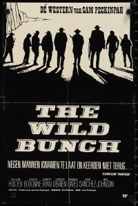 1c0246 WILD BUNCH Dutch R1970s Sam Peckinpah cowboy classic, Holden & Borgnine, different art!