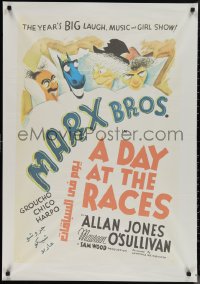 1c0432 DAY AT THE RACES Egyptian poster R2000s Groucho, Chico & Harpo Marx in bed with horse!
