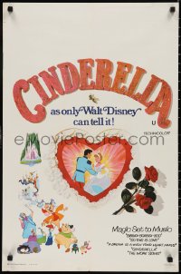 1c0561 CINDERELLA English double crown R1960s Walt Disney classic romantic musical fantasy cartoon!