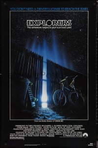 1c1110 EXPLORERS 1sh 1985 directed by Joe Dante, the adventure begins in your own back yard!