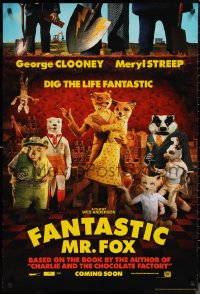 1c1112 FANTASTIC MR. FOX teaser DS 1sh 2009 Wes Anderson stop-motion, Clooney, Streep