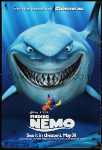 1c1116 FINDING NEMO advance DS 1sh 2003 best Disney & Pixar animated fish movie, huge image of Bruce!