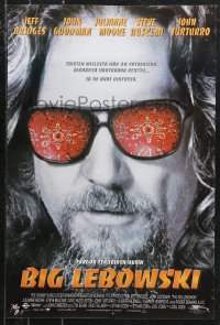 1c0447 BIG LEBOWSKI Finnish 1998 Coen Brothers, great c/u of Jeff Bridges w/ rug in shades!