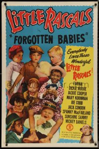 1c1125 FORGOTTEN BABIES 1sh R1952 Our Gang, Spanky, Farina, Buckwheat, Little Rascals!