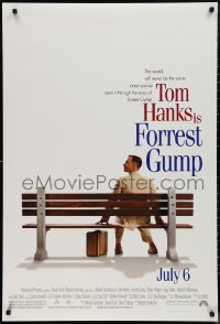 1c1126 FORREST GUMP advance DS 1sh 1994 Tom Hanks sits on bench, Robert Zemeckis classic!