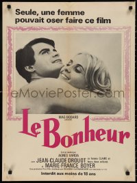 1c0309 LE BONHEUR French 22x30 1965 Agnes Varda's Le Bonheur, c/u of Drouot & Marie France-Boyer!