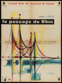 1c0314 TOMORROW IS MY TURN teaser French 23x30 1962 cool Clement Hurel artwork of bridge!