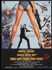 1c0523 FOR YOUR EYES ONLY French 15x21 1981 Roger Moore as James Bond 007, cool Brian Bysouth art!