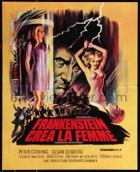 1c0526 FRANKENSTEIN CREATED WOMAN French 17x21 1967 cool art of Peter Cushing & sexy Susan Denberg!