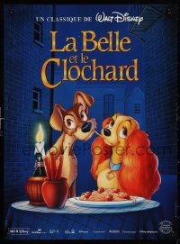 1c0535 LADY & THE TRAMP French 16x21 R1990s Walt Disney romantic canine dog classic cartoon!